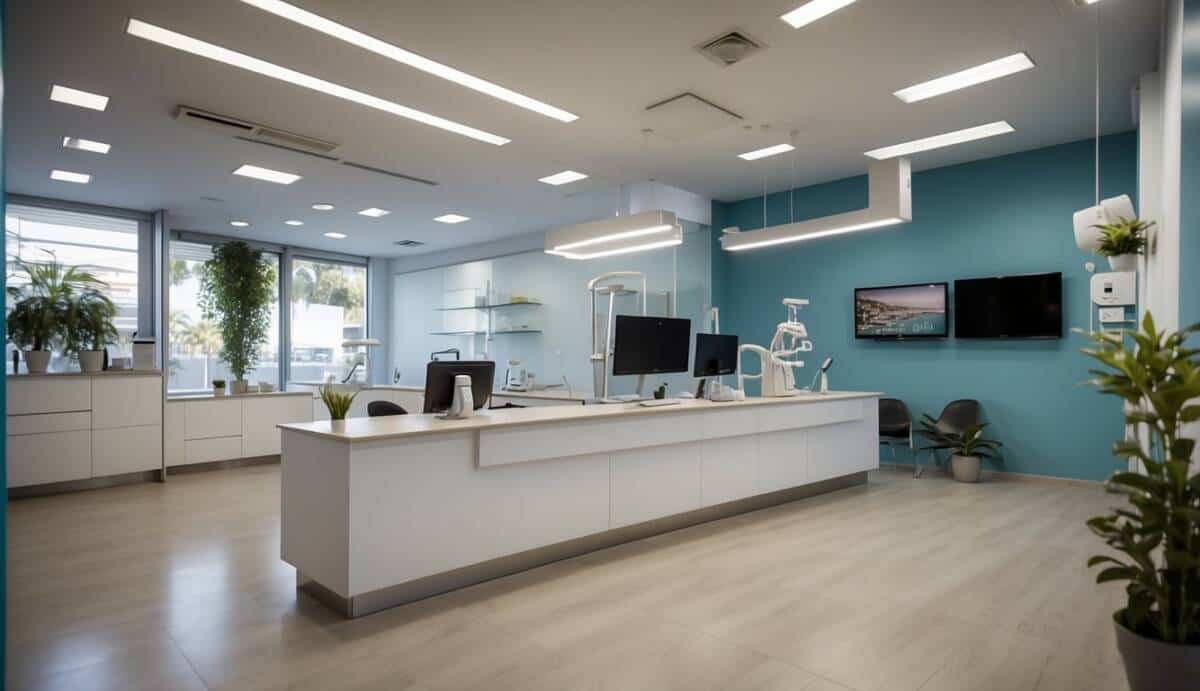 A modern dental office in Algeciras with a welcoming reception area, state-of-the-art equipment, and a team of friendly and professional staff